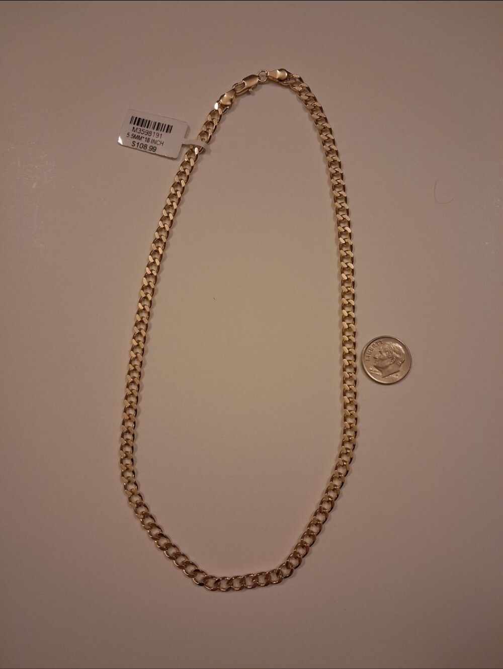 14K GOLD FILLED 18 INCH 5.5MM CUBAN LINK NECKLACE. $108.99. #21